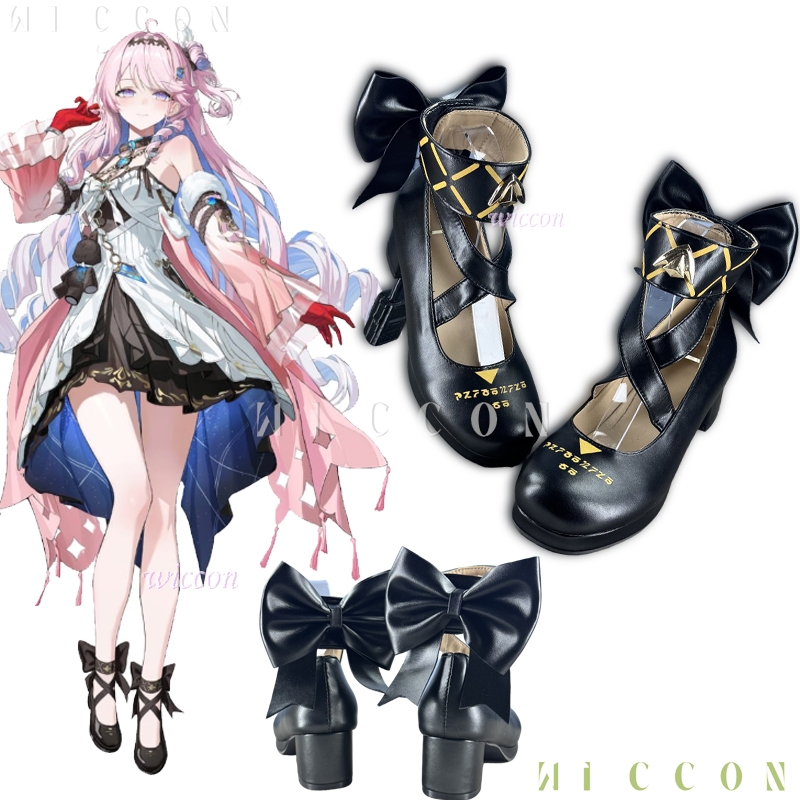 Cosplay Anime Black - Wuthering Waves Denia Cosplay Shoes Cute