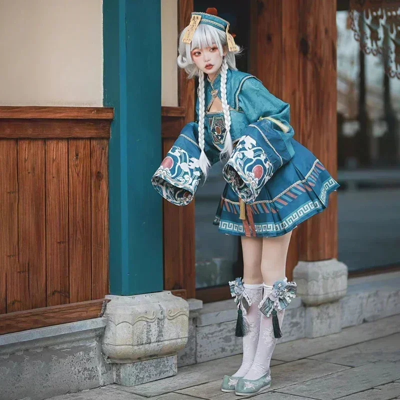 Anime Zombie Cosplay - Japanese Blue Lolita Dress Women Chinese