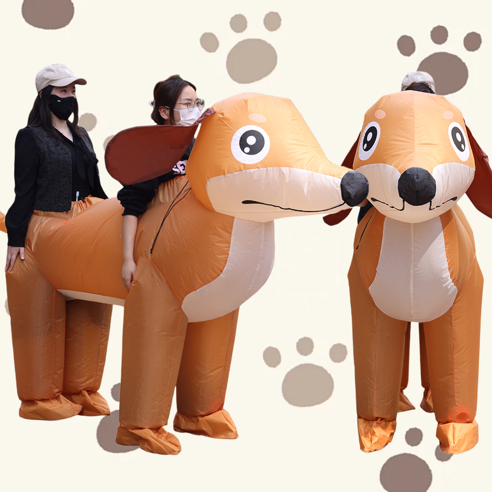 Anime Cosplay Couple - Adult Couple Sausage Dog Jumpsuit Inflatable