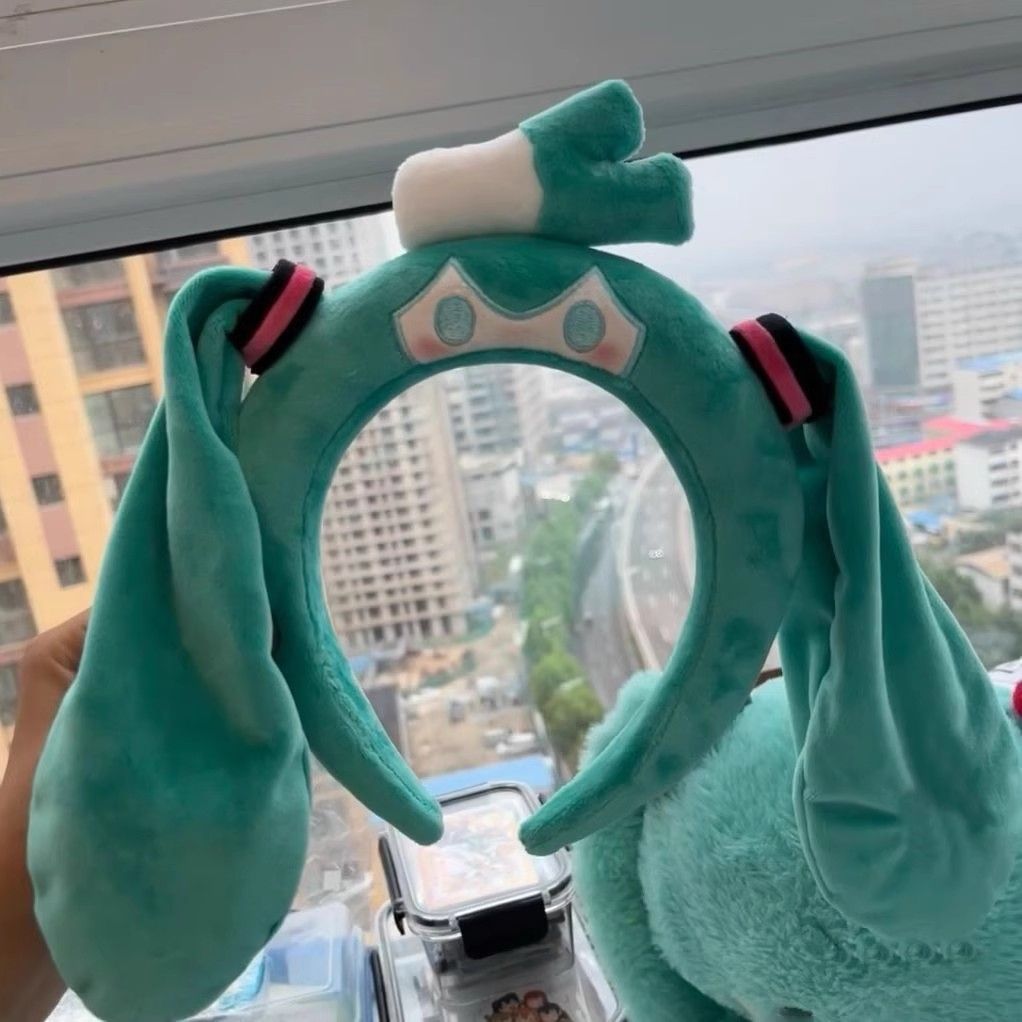 Anime Cosplay Face - Hatsune Miku Anime Plush Headband Soft