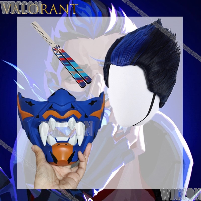 Anime Cosplay Face - VALORANT Yoru Cosplay Wig With Bangs