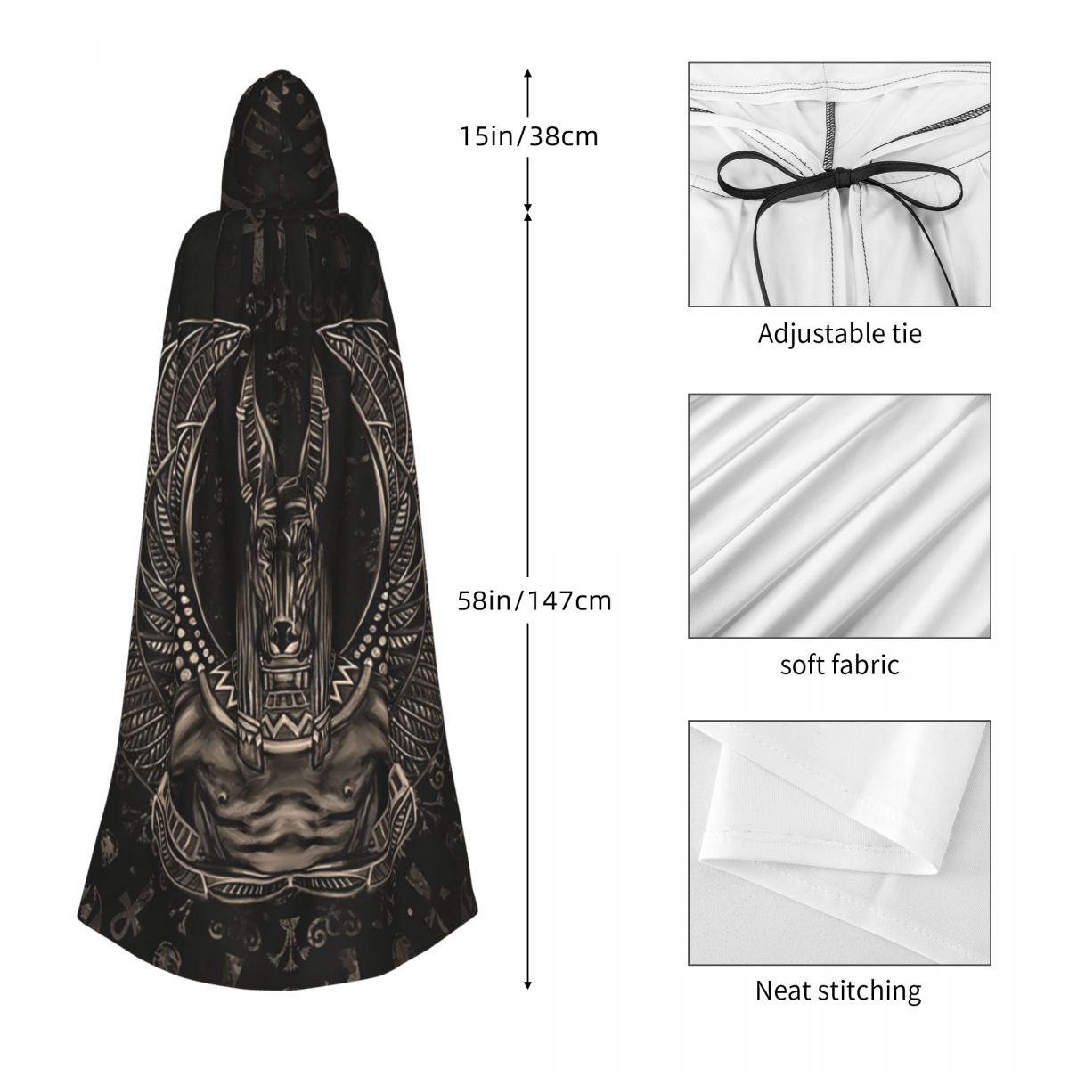 Anubis Egyptian God Sepia Long - مراجعة Egypt Cosplay Anime وسعره