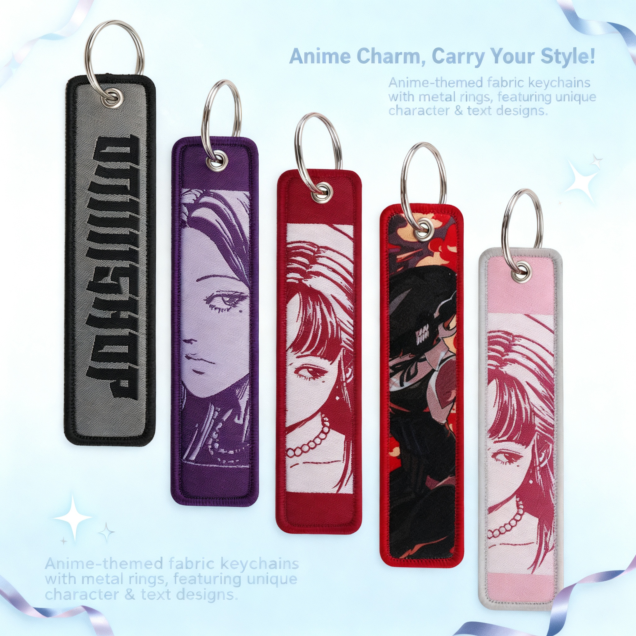 Anime Girls Embroidery Key Fob - مراجعة Anime Cosplay Face وسعره