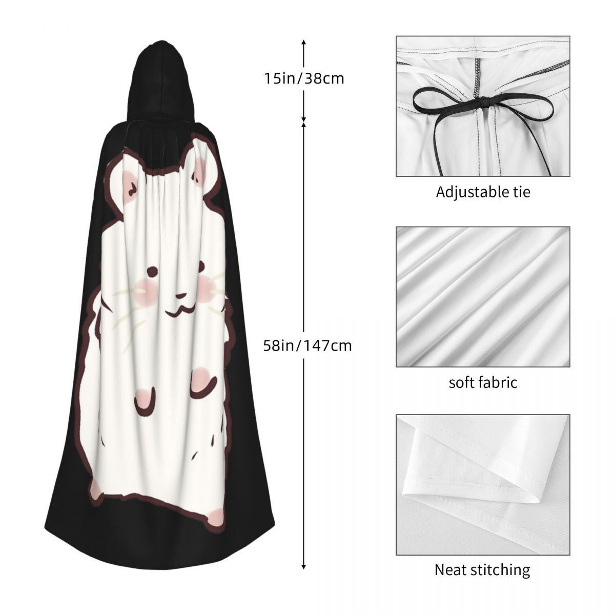 Cute Hamster Drawing Long Hood - مراجعة Anime Cosplay Drawing وسعره