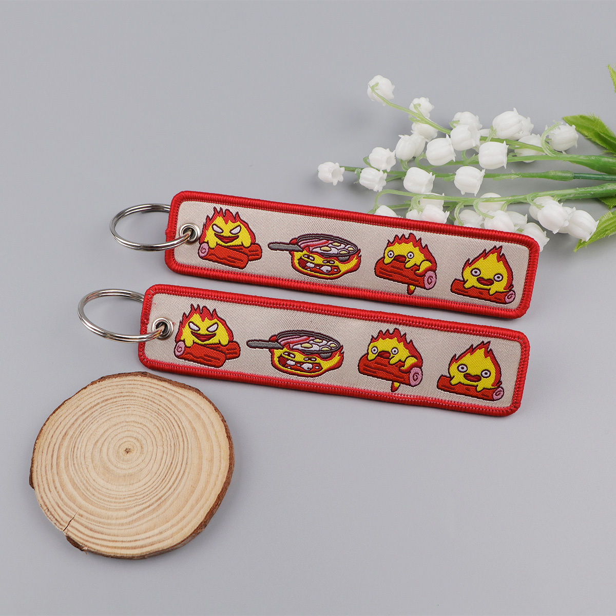 Anime Fire Embroidery Key Fobs - مراجعة Anime Cosplay Face وسعره