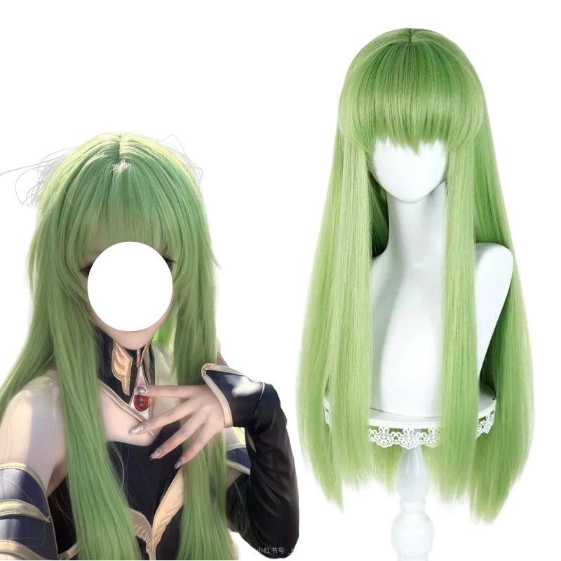 Anime CC Cosplay Green Wig Lon - مراجعة Anime Cosplay Waifu وسعره