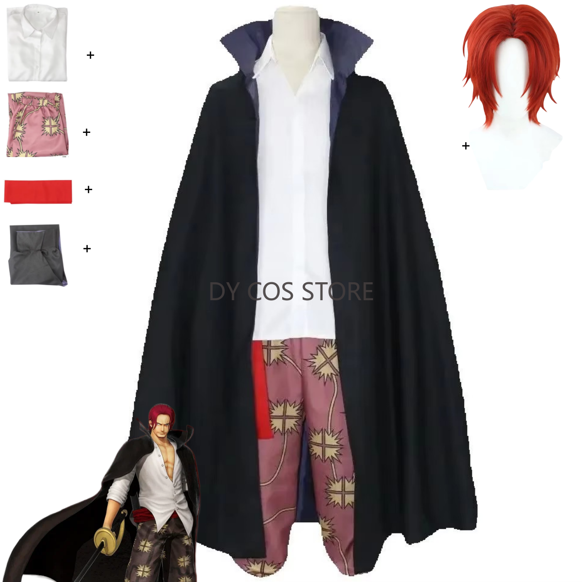 Anime Red Hair Shanks Cosplay  - مراجعة Anime Cosplay Red Hair وسعره