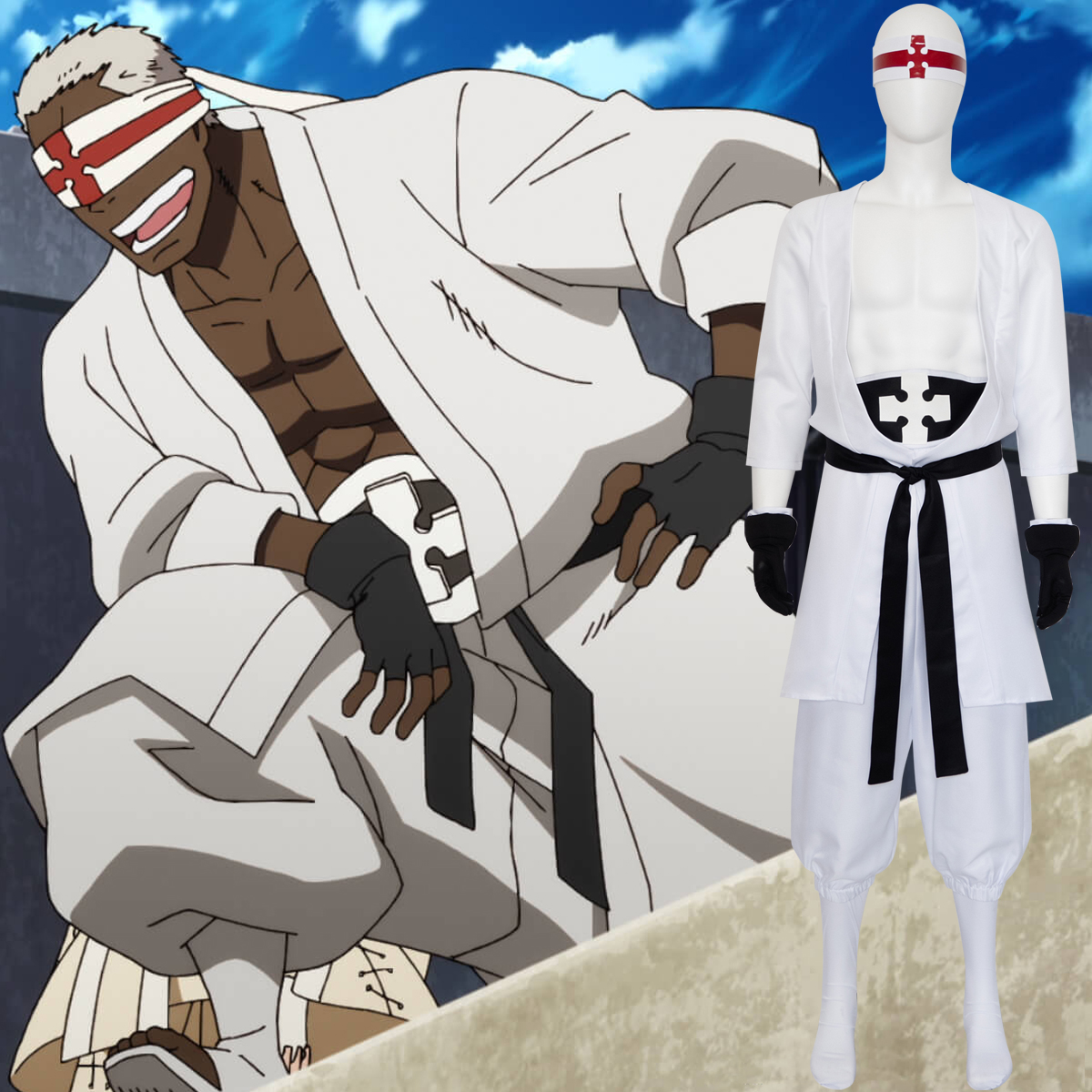 IN STOCK Fire Force White-Clad - مراجعة Anime Cosplay Manga وسعره