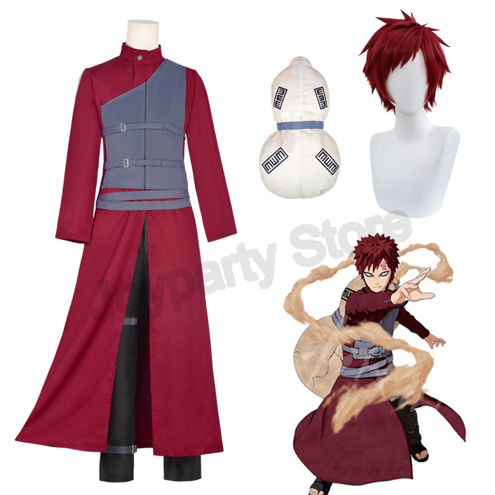 Gaara Cosplay Costume Sand Fiv - مراجعة Anime Cosplay Red Hair وسعره