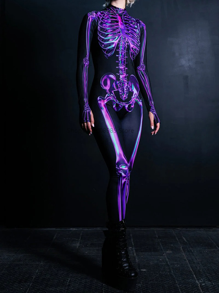 Human Skeleton Skull Zentai Su - مراجعة Anime Cosplay Couple وسعره