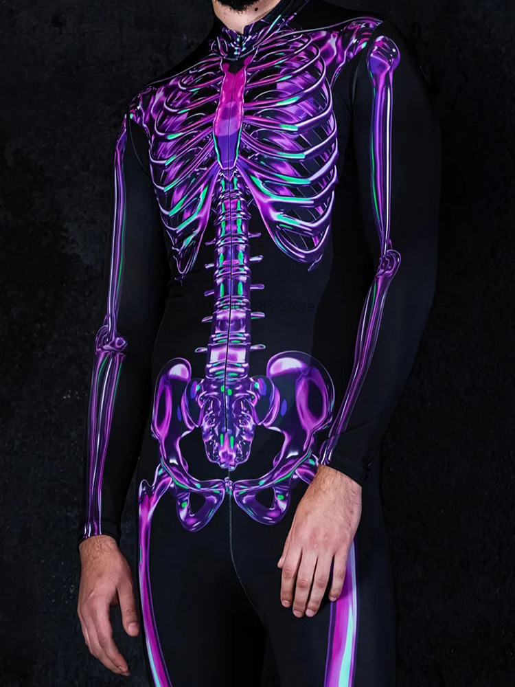 Human Skeleton Skull Zentai Su - مراجعة Anime Cosplay Couple وسعره